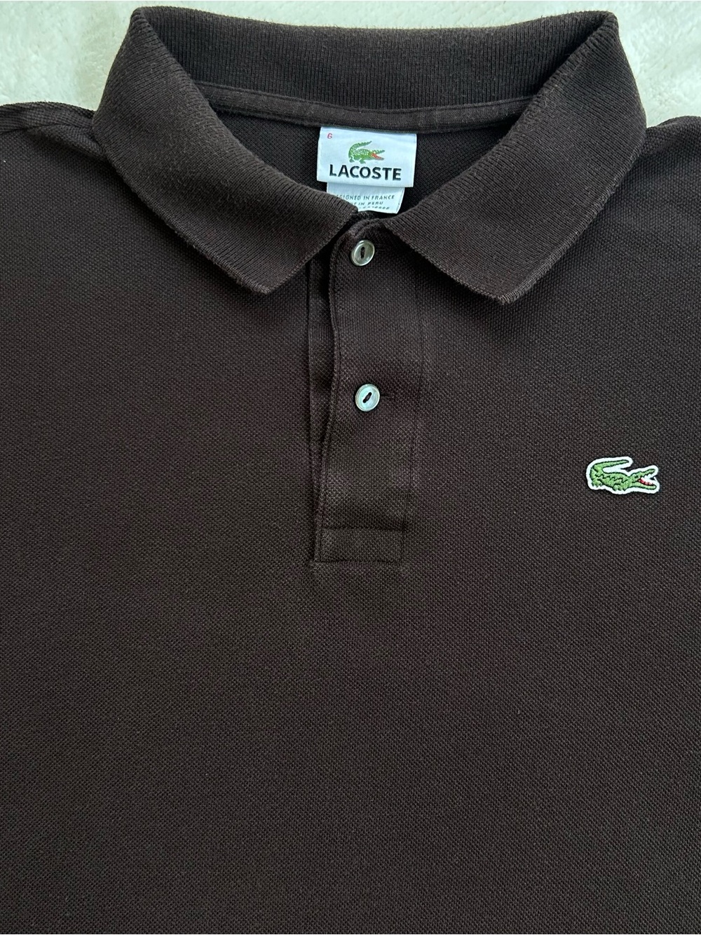 Lacoste Men’s Polo Brown Large/XL Size 6 Euro